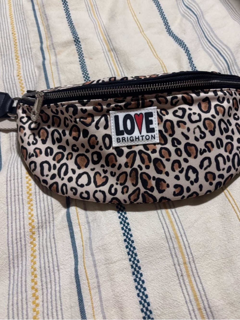 Brighton Leopard Print LOVE Belt Bag NWOT